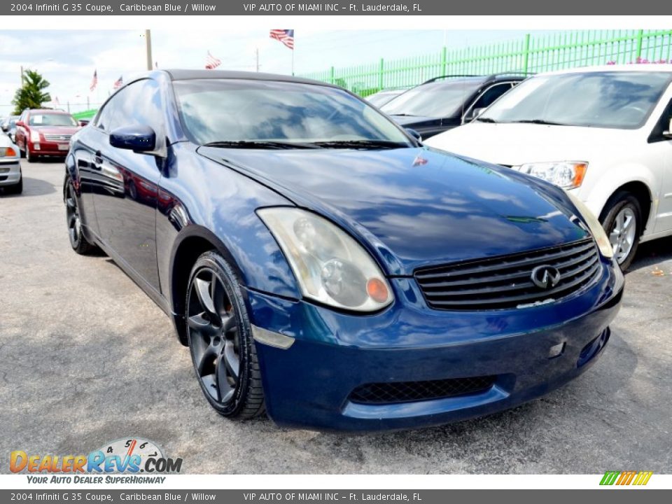 2004 Infiniti G 35 Coupe Caribbean Blue / Willow Photo #21