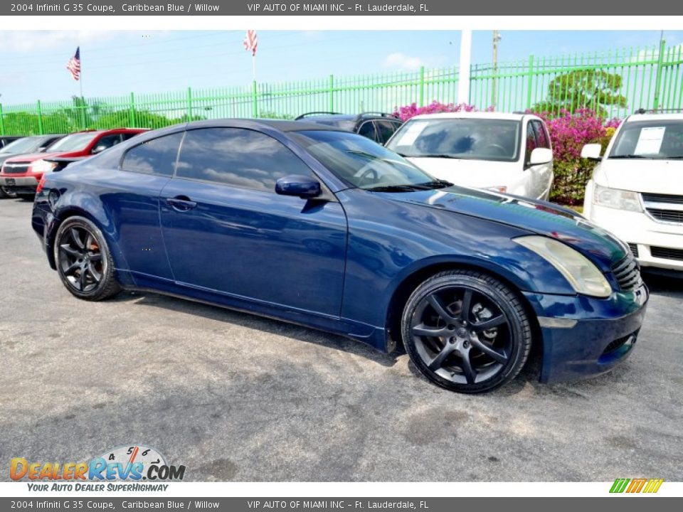 2004 Infiniti G 35 Coupe Caribbean Blue / Willow Photo #22