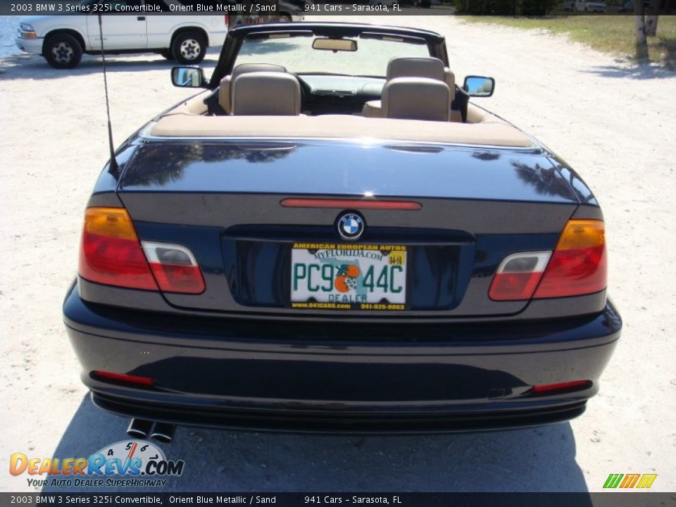 2003 BMW 3 Series 325i Convertible Orient Blue Metallic / Sand Photo #6