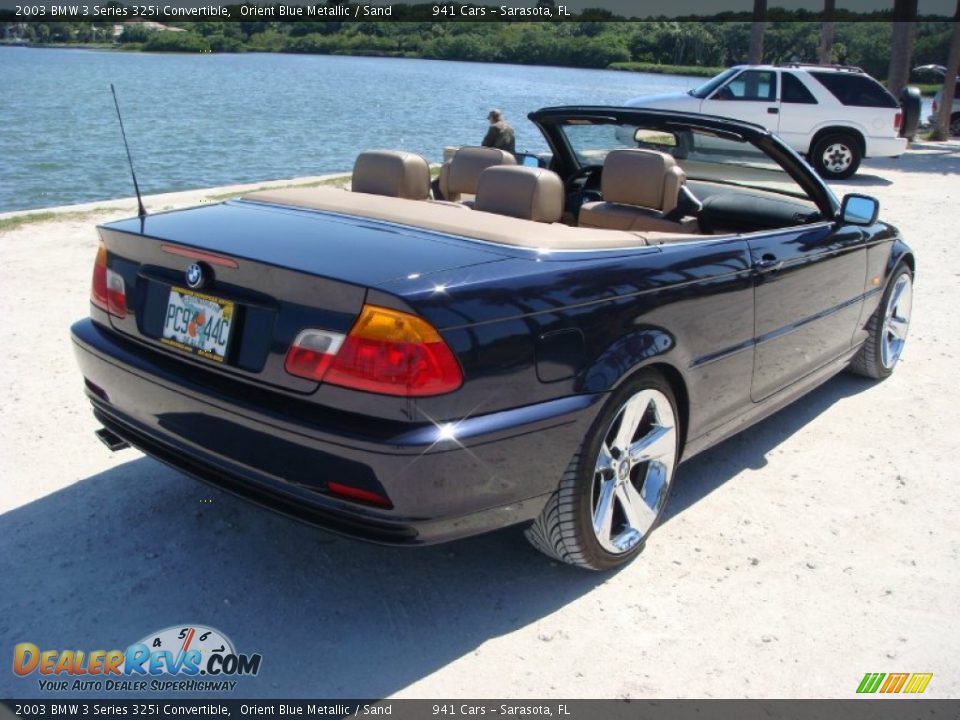 2003 BMW 3 Series 325i Convertible Orient Blue Metallic / Sand Photo #7