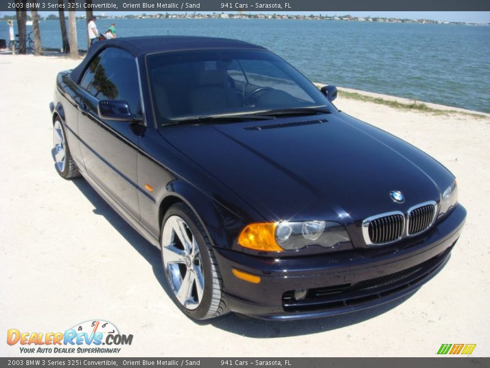 2003 BMW 3 Series 325i Convertible Orient Blue Metallic / Sand Photo #21