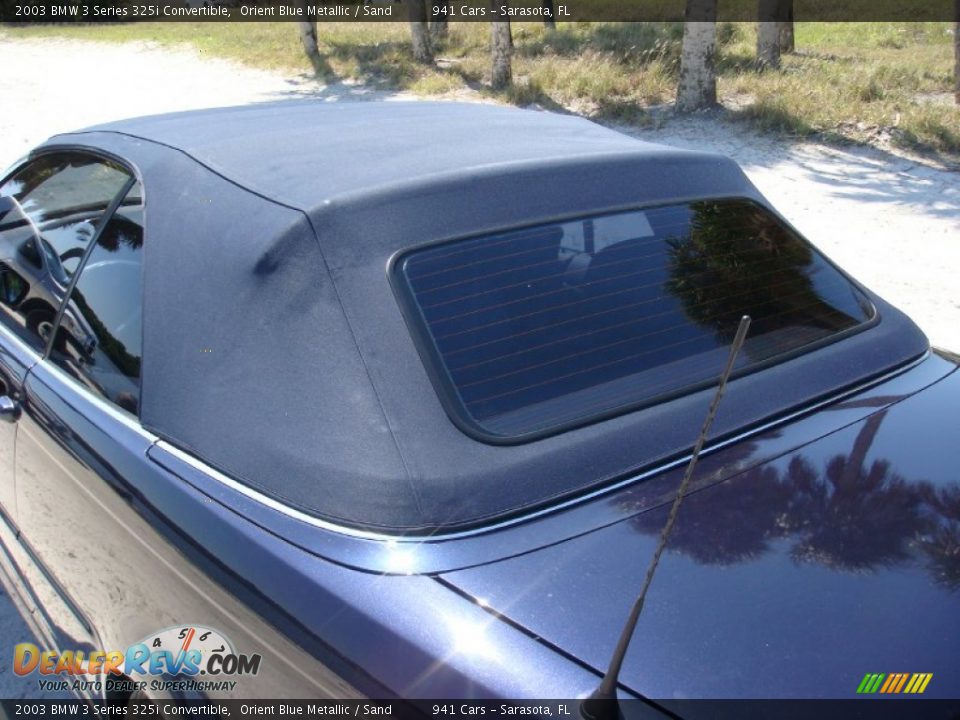 2003 BMW 3 Series 325i Convertible Orient Blue Metallic / Sand Photo #25
