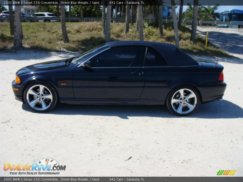 2003 BMW 3 Series 325i Convertible Orient Blue Metallic / Sand Photo #27