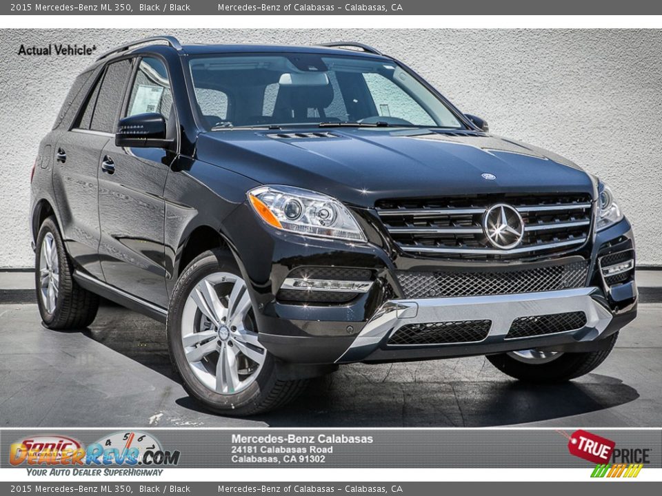 2015 Mercedes-Benz ML 350 Black / Black Photo #1