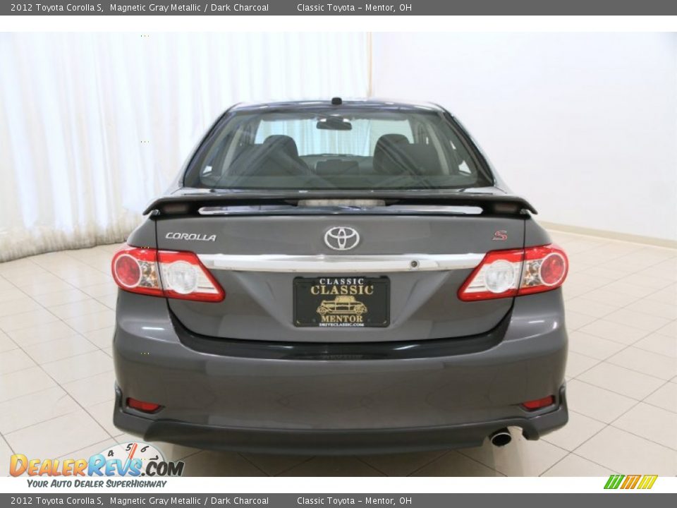 2012 Toyota Corolla S Magnetic Gray Metallic / Dark Charcoal Photo #16