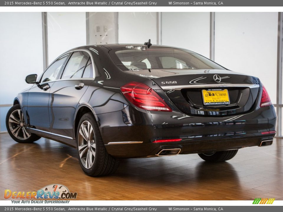 2015 Mercedes-Benz S 550 Sedan Anthracite Blue Metallic / Crystal Grey/Seashell Grey Photo #3