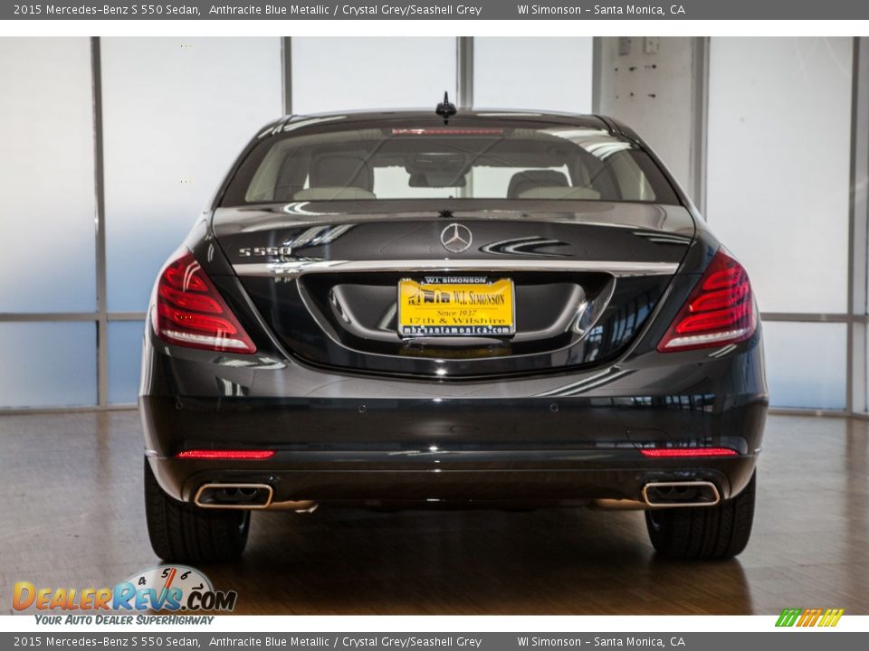2015 Mercedes-Benz S 550 Sedan Anthracite Blue Metallic / Crystal Grey/Seashell Grey Photo #4