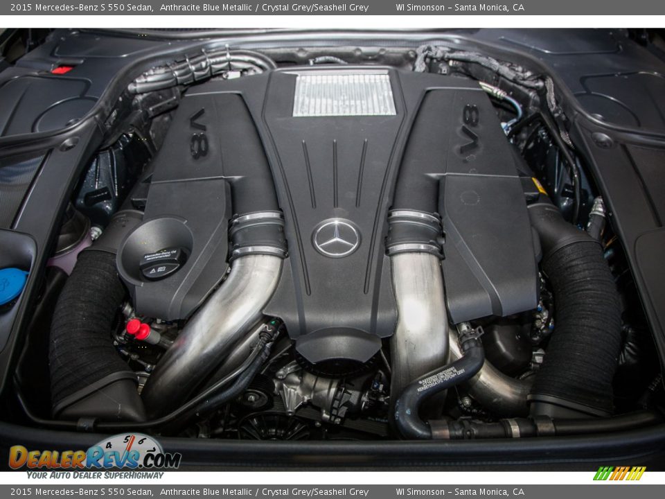 2015 Mercedes-Benz S 550 Sedan Anthracite Blue Metallic / Crystal Grey/Seashell Grey Photo #9