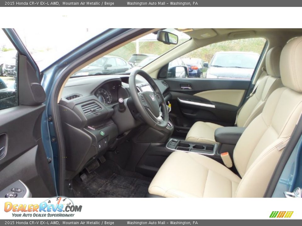 2015 Honda CR-V EX-L AWD Mountain Air Metallic / Beige Photo #11