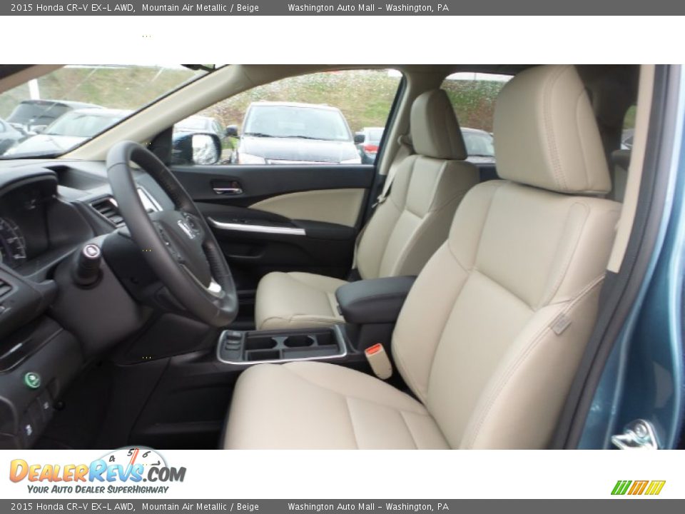 2015 Honda CR-V EX-L AWD Mountain Air Metallic / Beige Photo #12
