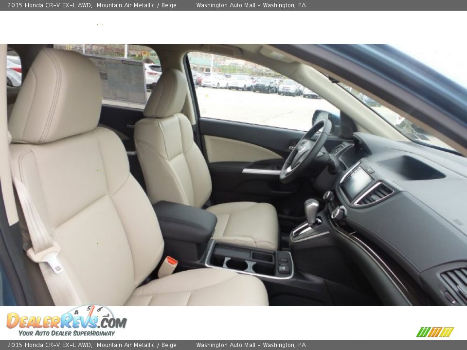 2015 Honda CR-V EX-L AWD Mountain Air Metallic / Beige Photo #19