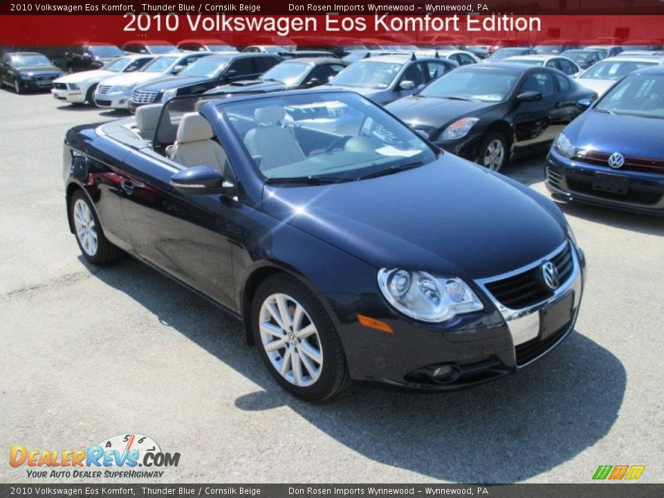 2010 Volkswagen Eos Komfort Thunder Blue / Cornsilk Beige Photo #1