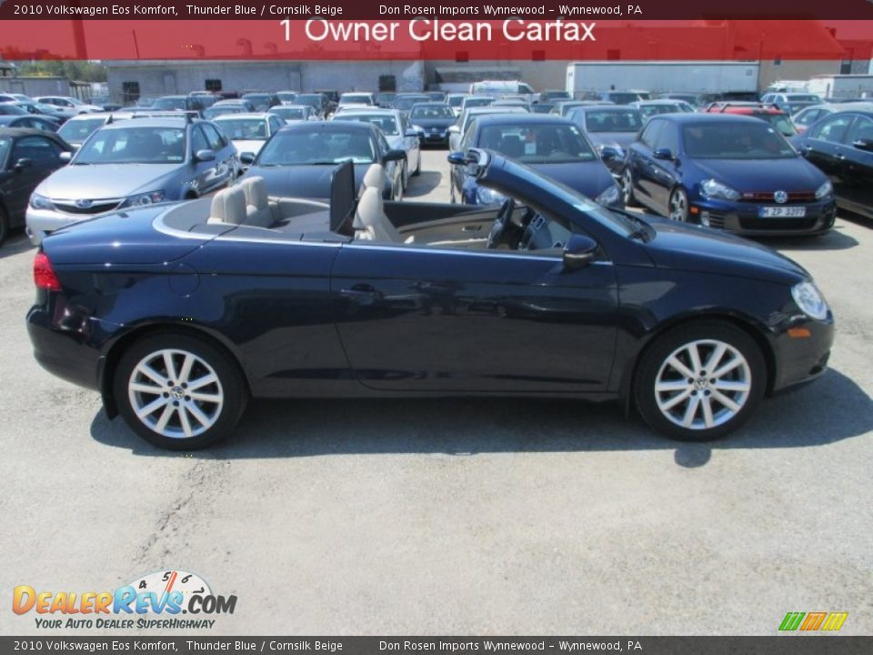 2010 Volkswagen Eos Komfort Thunder Blue / Cornsilk Beige Photo #2