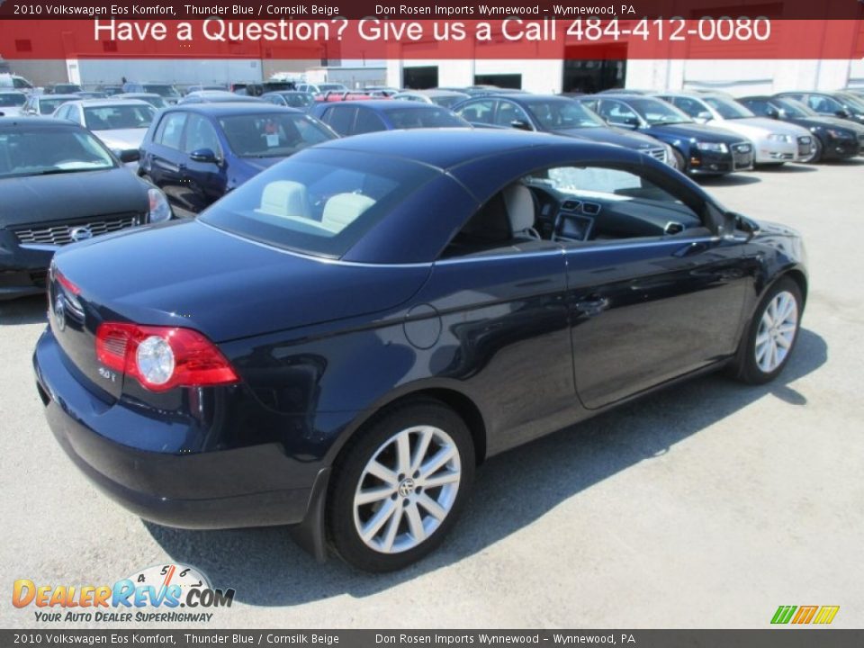 2010 Volkswagen Eos Komfort Thunder Blue / Cornsilk Beige Photo #3