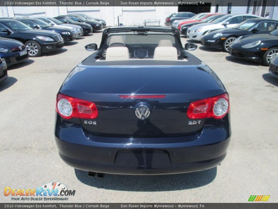 2010 Volkswagen Eos Komfort Thunder Blue / Cornsilk Beige Photo #9
