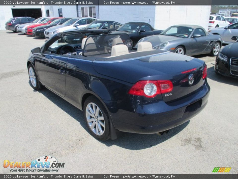 2010 Volkswagen Eos Komfort Thunder Blue / Cornsilk Beige Photo #10