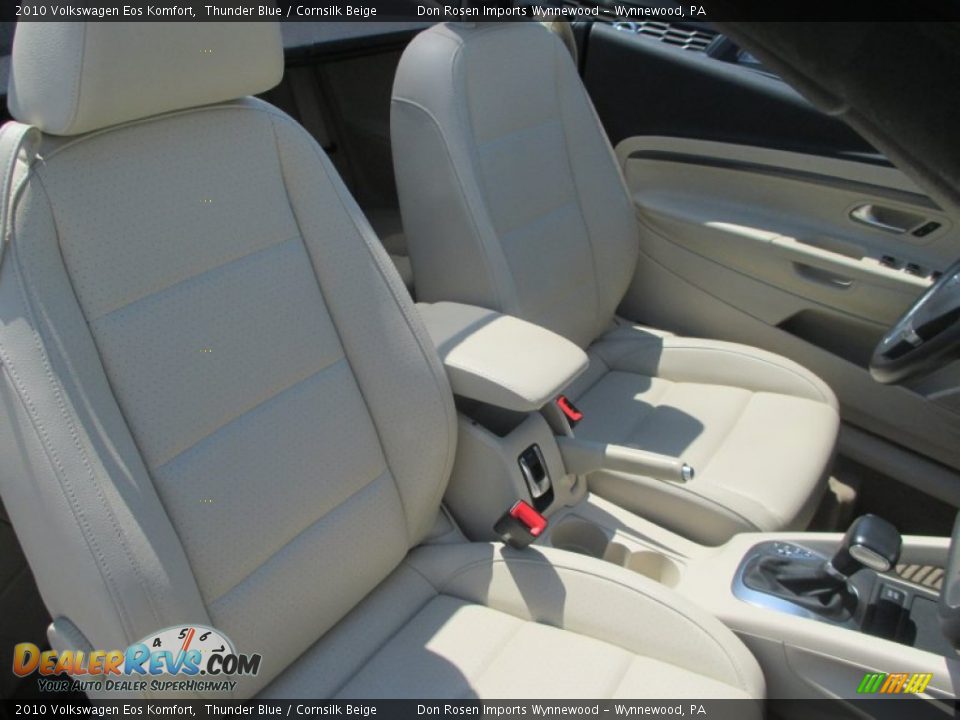 2010 Volkswagen Eos Komfort Thunder Blue / Cornsilk Beige Photo #14