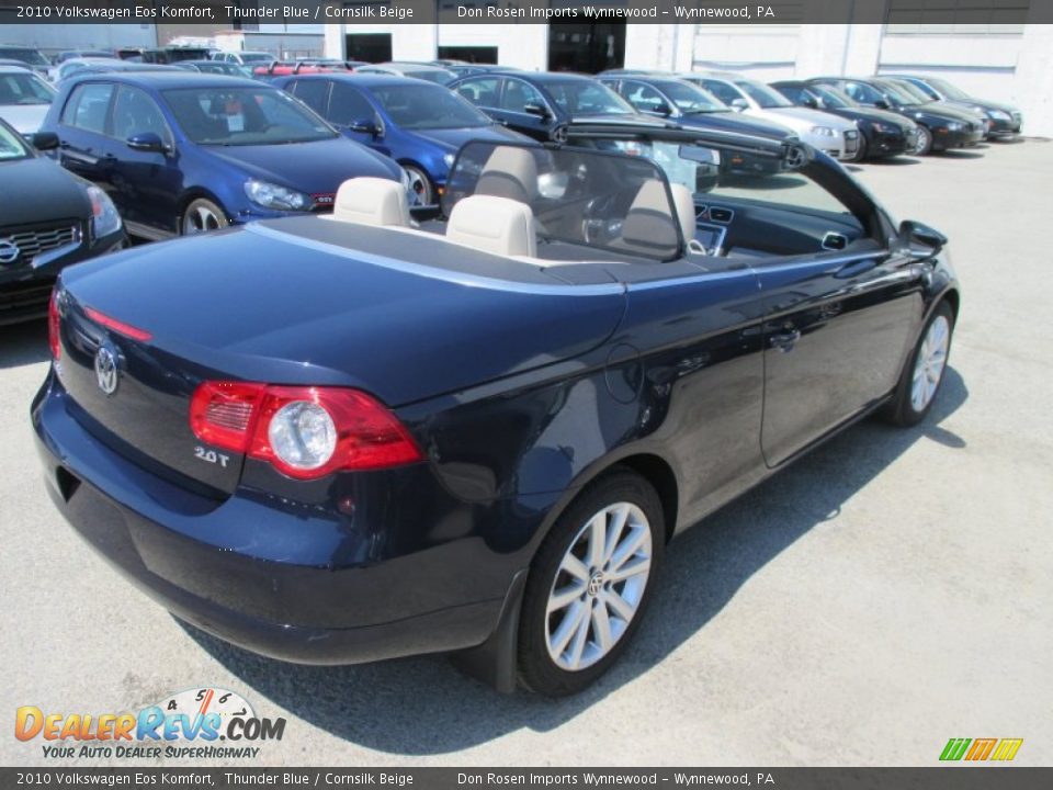 2010 Volkswagen Eos Komfort Thunder Blue / Cornsilk Beige Photo #15