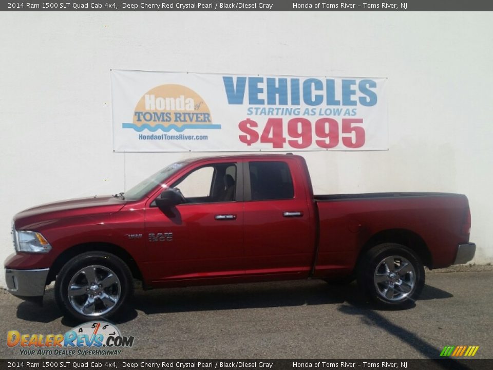 2014 Ram 1500 SLT Quad Cab 4x4 Deep Cherry Red Crystal Pearl / Black/Diesel Gray Photo #3