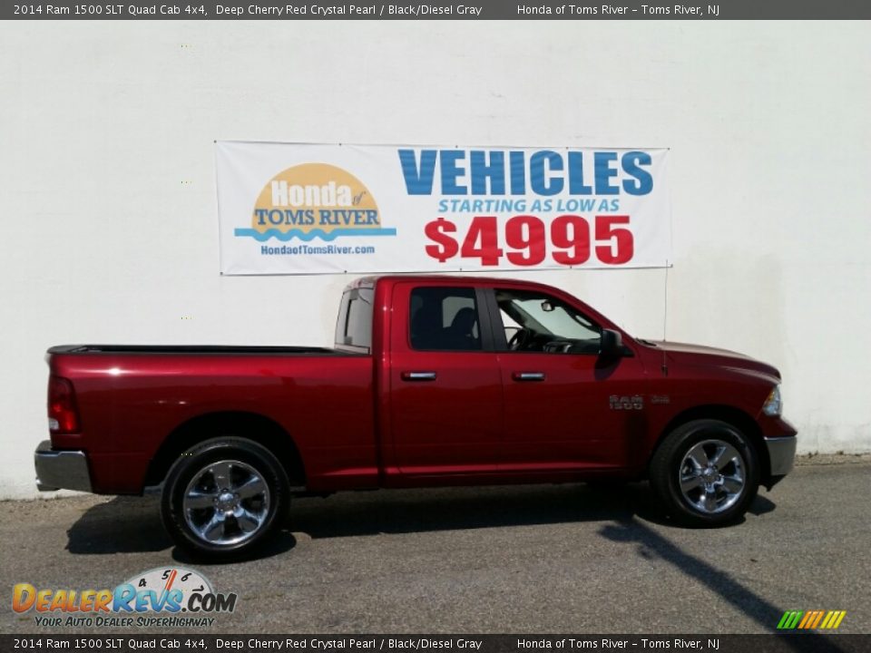 2014 Ram 1500 SLT Quad Cab 4x4 Deep Cherry Red Crystal Pearl / Black/Diesel Gray Photo #7