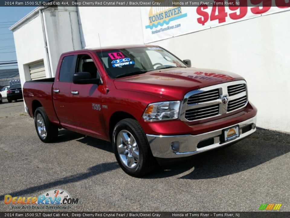 2014 Ram 1500 SLT Quad Cab 4x4 Deep Cherry Red Crystal Pearl / Black/Diesel Gray Photo #8