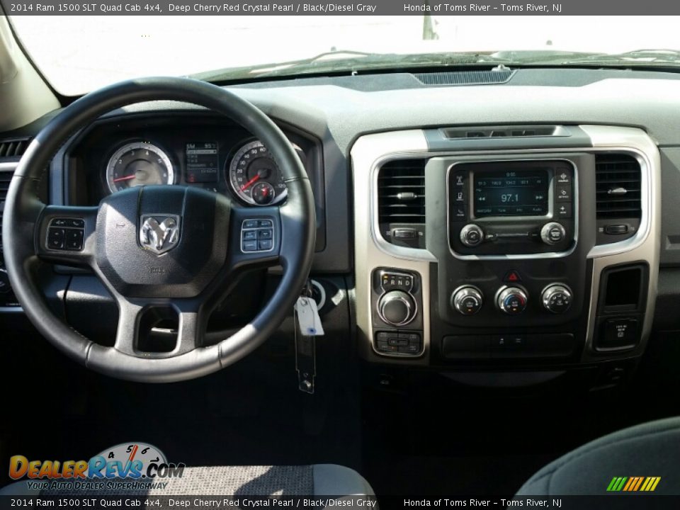 2014 Ram 1500 SLT Quad Cab 4x4 Deep Cherry Red Crystal Pearl / Black/Diesel Gray Photo #21