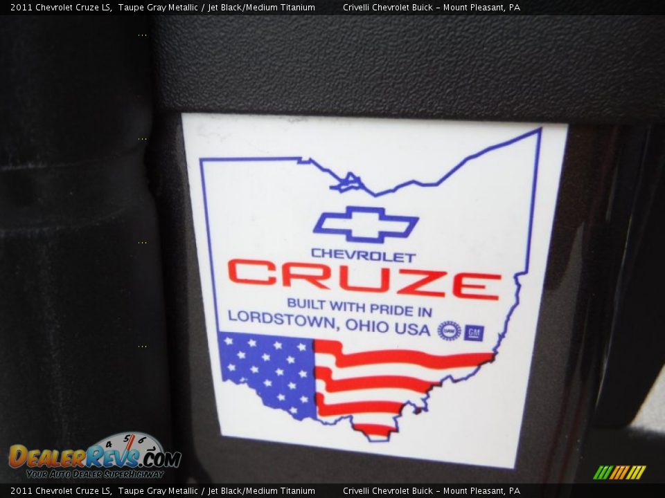 2011 Chevrolet Cruze LS Taupe Gray Metallic / Jet Black/Medium Titanium Photo #26