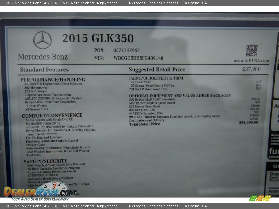 2015 Mercedes-Benz GLK 350 Polar White / Sahara Beige/Mocha Photo #11