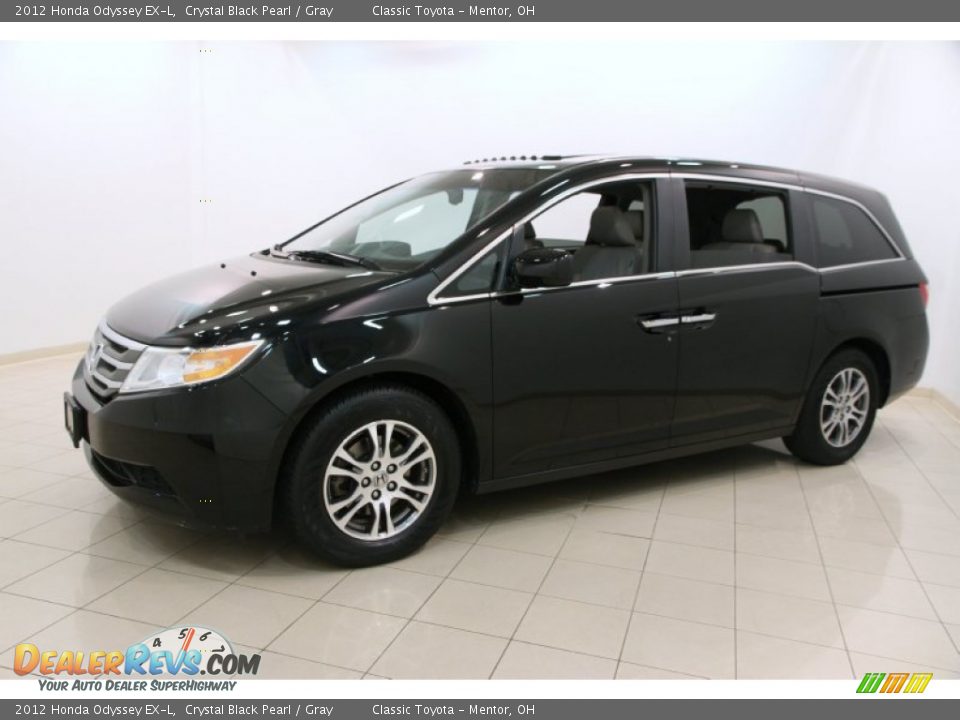 2012 Honda Odyssey EX-L Crystal Black Pearl / Gray Photo #3