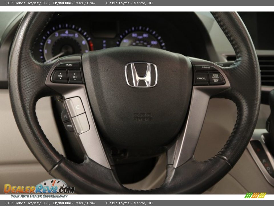 2012 Honda Odyssey EX-L Crystal Black Pearl / Gray Photo #7