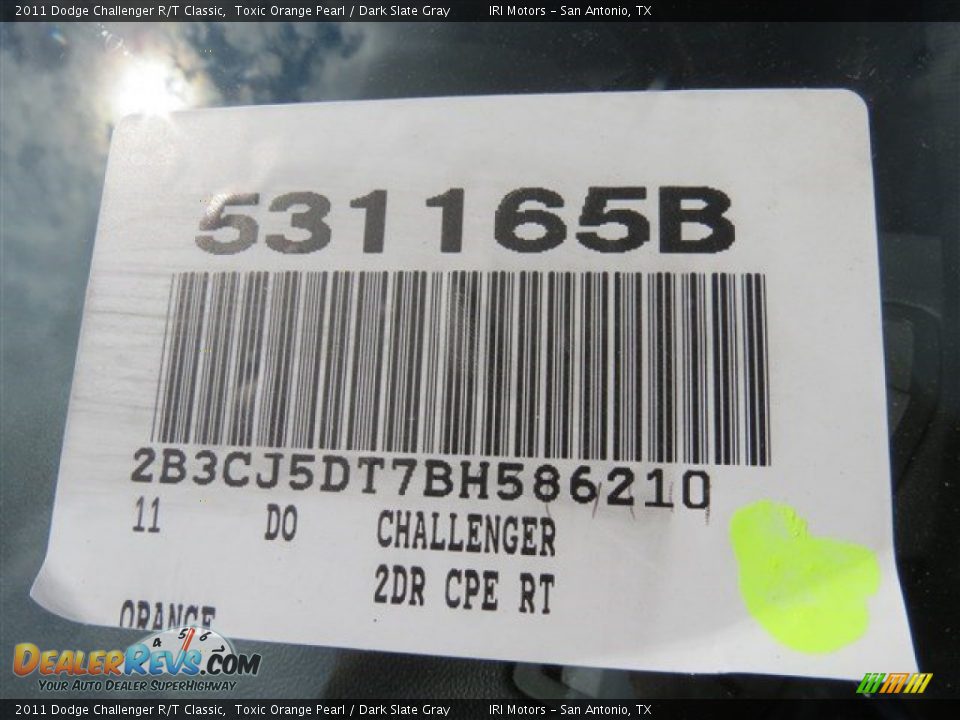 2011 Dodge Challenger R/T Classic Toxic Orange Pearl / Dark Slate Gray Photo #25