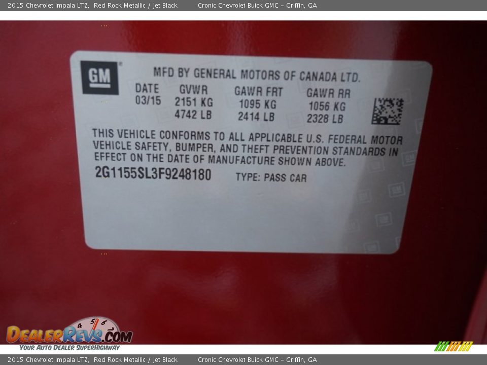 2015 Chevrolet Impala LTZ Red Rock Metallic / Jet Black Photo #17