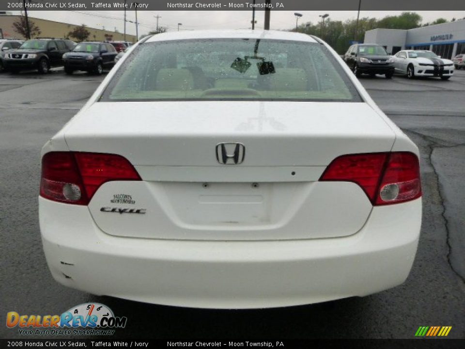 2008 Honda Civic LX Sedan Taffeta White / Ivory Photo #3