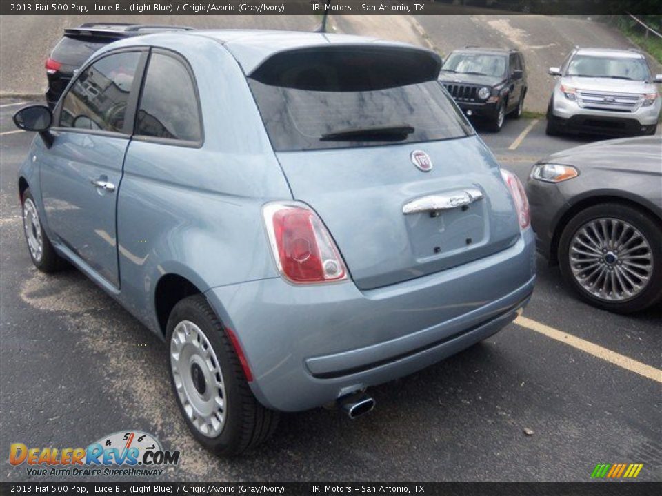 2013 Fiat 500 Pop Luce Blu (Light Blue) / Grigio/Avorio (Gray/Ivory) Photo #6