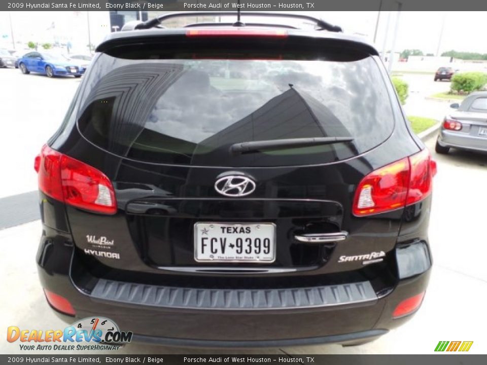 2009 Hyundai Santa Fe Limited Ebony Black / Beige Photo #6