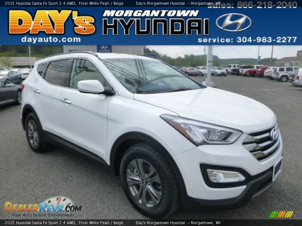 2015 Hyundai Santa Fe Sport 2.4 AWD Frost White Pearl / Beige Photo #1
