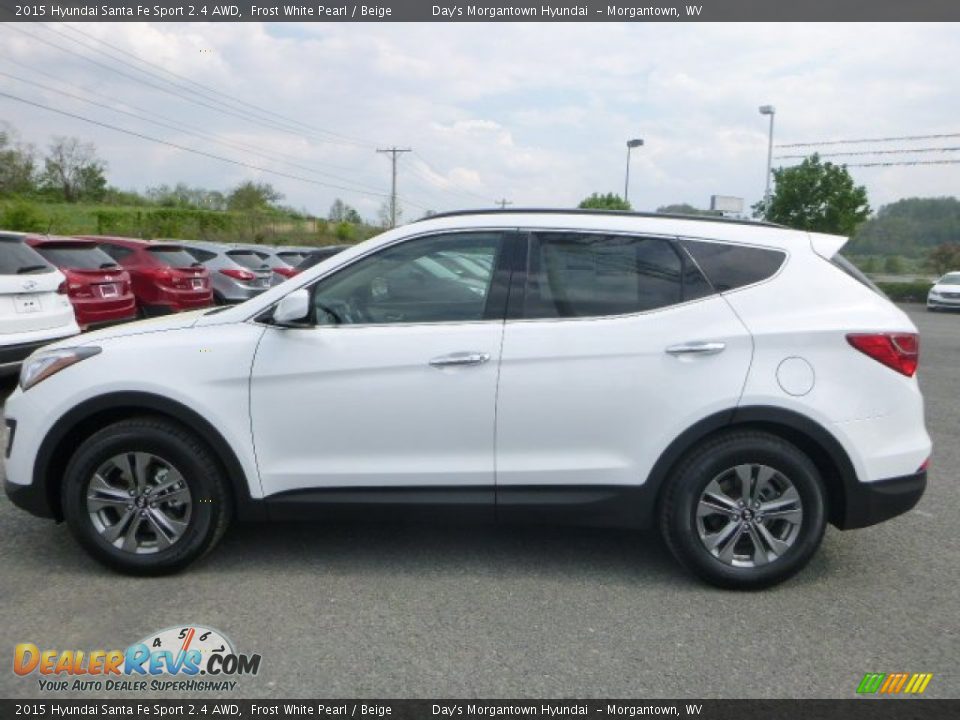 2015 Hyundai Santa Fe Sport 2.4 AWD Frost White Pearl / Beige Photo #6