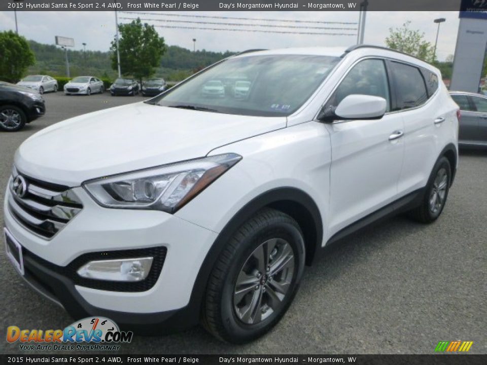 2015 Hyundai Santa Fe Sport 2.4 AWD Frost White Pearl / Beige Photo #7