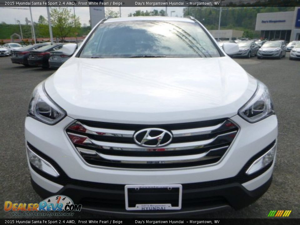 2015 Hyundai Santa Fe Sport 2.4 AWD Frost White Pearl / Beige Photo #9