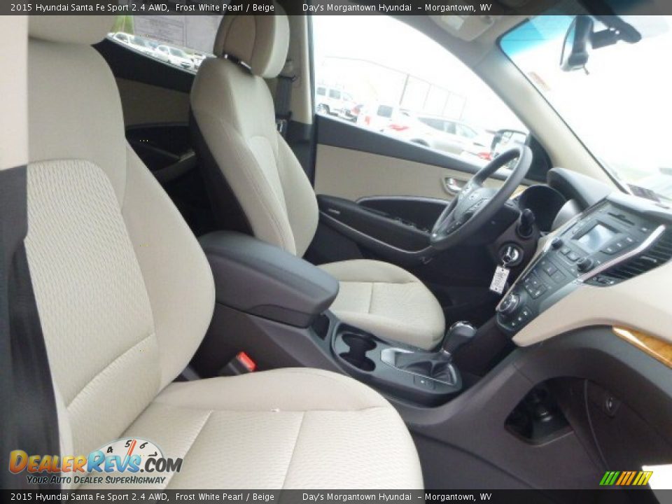 2015 Hyundai Santa Fe Sport 2.4 AWD Frost White Pearl / Beige Photo #10
