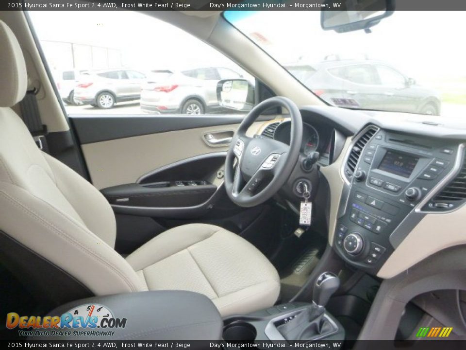 2015 Hyundai Santa Fe Sport 2.4 AWD Frost White Pearl / Beige Photo #11