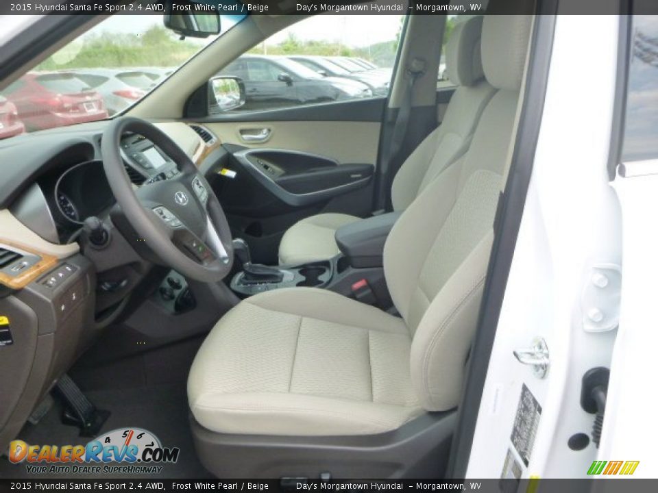 2015 Hyundai Santa Fe Sport 2.4 AWD Frost White Pearl / Beige Photo #13