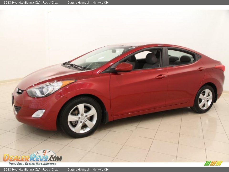 2013 Hyundai Elantra GLS Red / Gray Photo #3