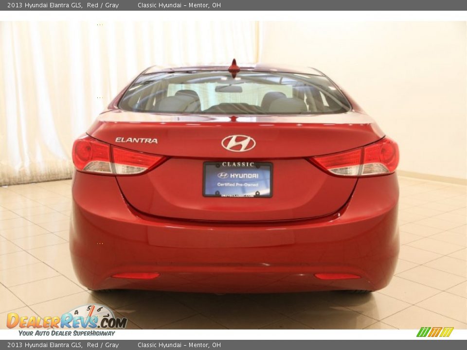 2013 Hyundai Elantra GLS Red / Gray Photo #14