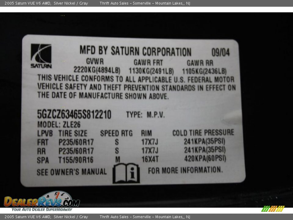 2005 Saturn VUE V6 AWD Silver Nickel / Gray Photo #22