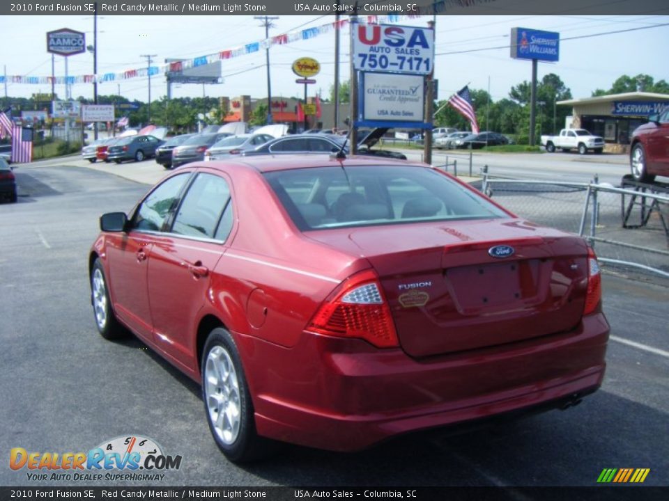 2010 Ford Fusion SE Red Candy Metallic / Medium Light Stone Photo #3
