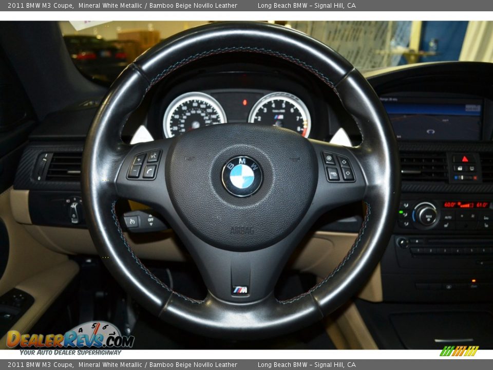 2011 BMW M3 Coupe Mineral White Metallic / Bamboo Beige Novillo Leather Photo #24