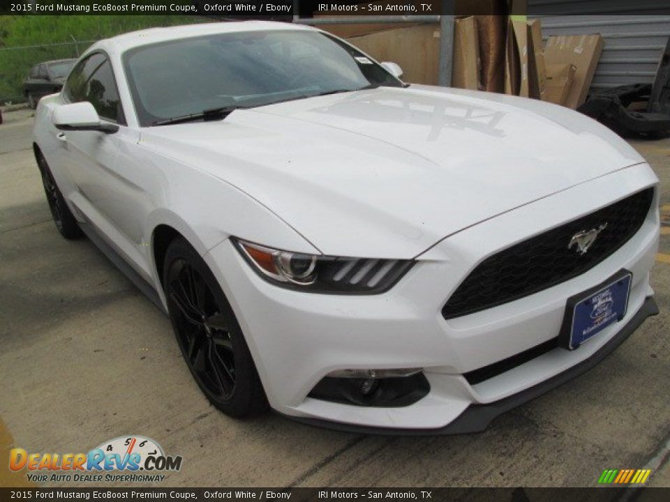 2015 Ford Mustang EcoBoost Premium Coupe Oxford White / Ebony Photo #1