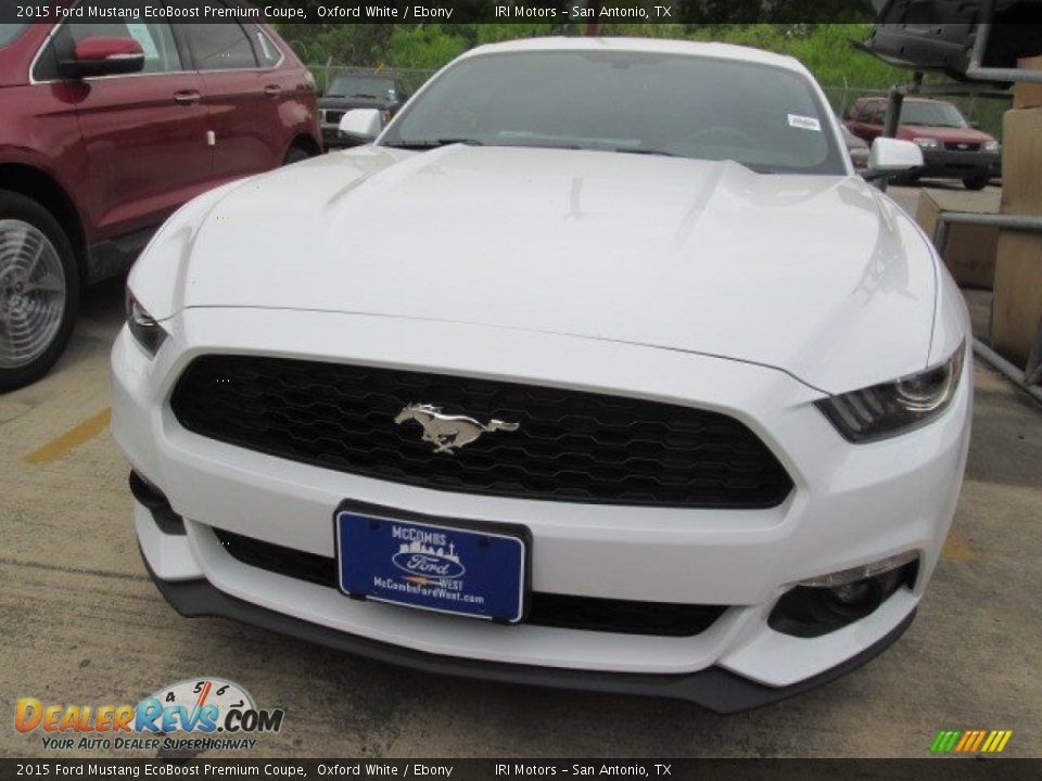 2015 Ford Mustang EcoBoost Premium Coupe Oxford White / Ebony Photo #3