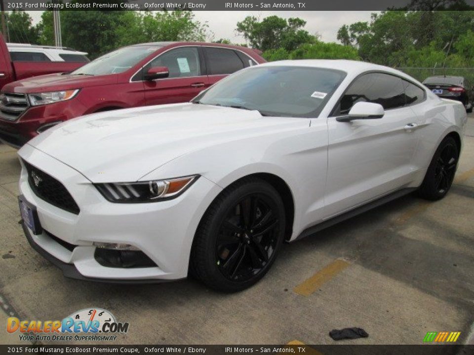 2015 Ford Mustang EcoBoost Premium Coupe Oxford White / Ebony Photo #4